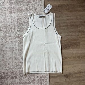 Mango Cream Ribbed Tank Top